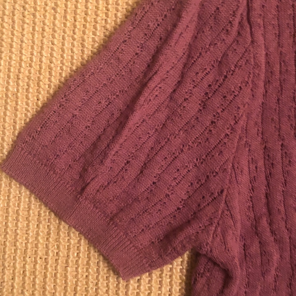 Urban Outfitters Men's Short-Sleeve Knit Polo in Plum - Picture 5 of 6